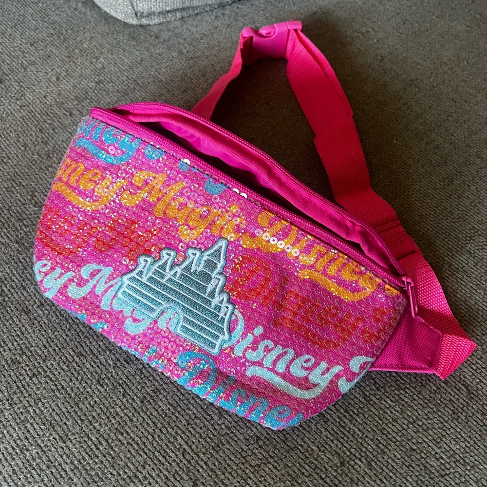 Disney Pink Fanny Pack with Glitter Accents